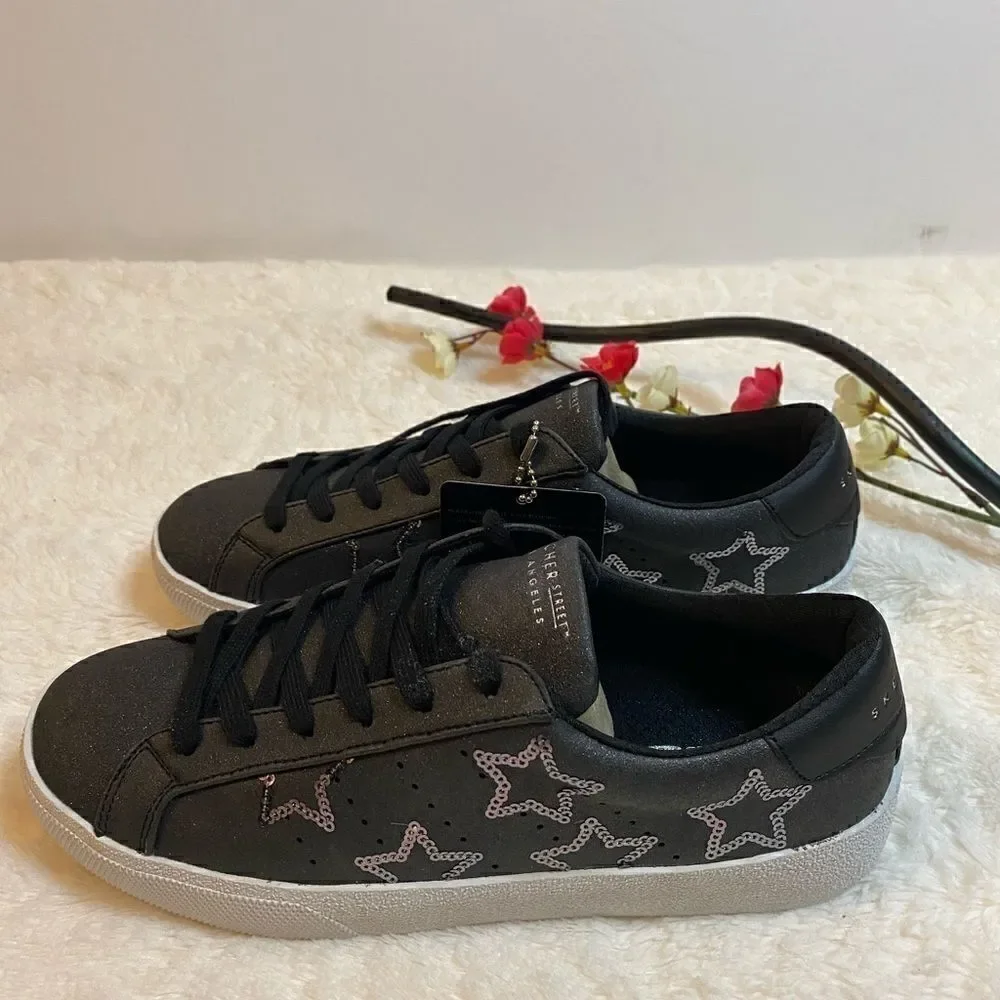 Skechers Aura -Sequin swagger sneaker, Black
